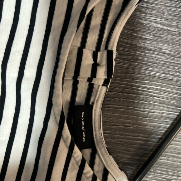 White/black striped shirt size L 100% Cotton - Picture 8 of 9